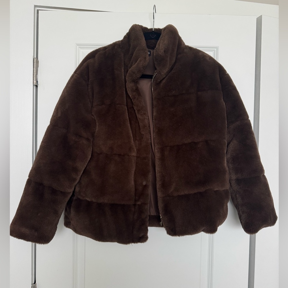 Brown Faux Fur Jacket